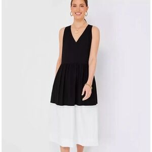 Tuckernuck Pomander Place Black‎ and White Dylan Midi Dress Large L